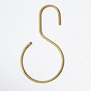 Quiet Town S-Hook Brass Shower Curtain Hooks | 1-Set of 12